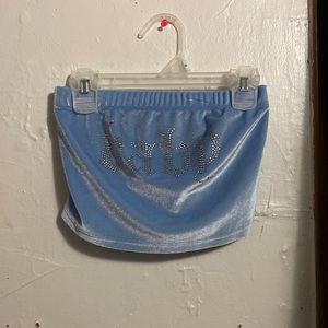 baby blue fashionnova rhinestone tube top